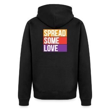 Répandez un peu d’amour - Veste à capuche bio Premium Unisexe - noir - Dos - Nico (187cm)