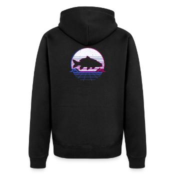 Poisson de carpe Retro Vintage Retrowave - Veste à capuche bio Premium Unisexe - noir - Dos - Nico (187cm)