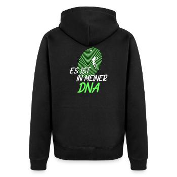 Faustball Faustballer Faustballspieler - Unisex Premium Bio Zip Hoodie - Schwarz - Hinten - Nico (187cm)