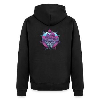 Champignons Vaporwave - Veste à capuche bio Premium Unisexe - noir - Dos - Nico (187cm)