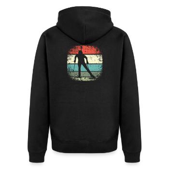 Biathlon Gift Biathletes Sports Legend - Unisex Premium Organic Zip Hoodie - black - Back - Nico (187cm)