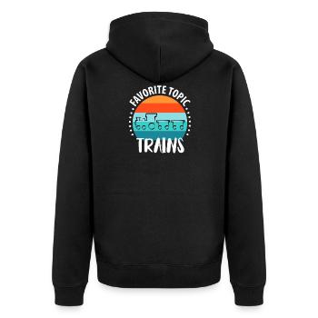 Train Railway Railway Trains Train drivers - Unisex Premium Organic Zip Hoodie - black - Back - Nico (187cm)