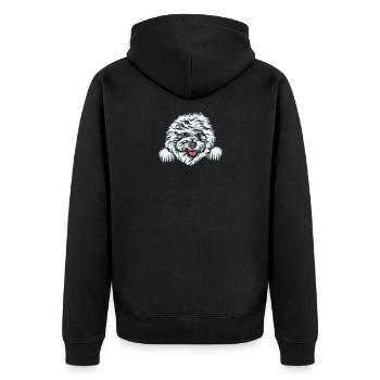 Bichon Frise - Unisex Premium Bio Zip Hoodie - Schwarz - Hinten - Nico (187cm)