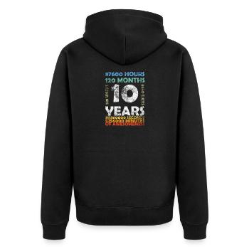 10 Years 120 Months Awesomeness 10th Birthday - Unisex Premium Organic Zip Hoodie - black - Back - Nico (187cm)