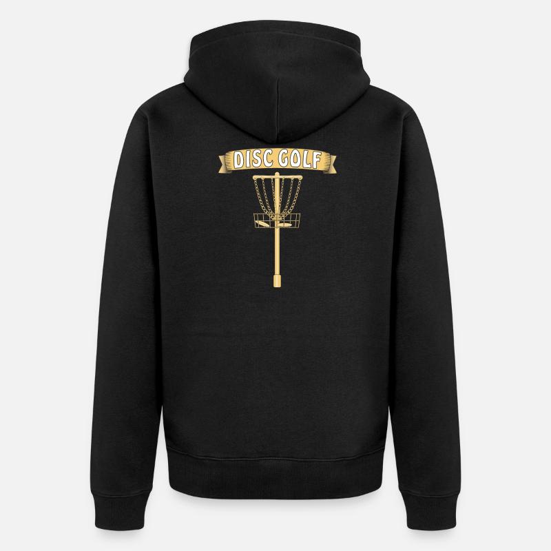 DISC GOLF - Unisex Premium Bio Zip Hoodie - Schwarz