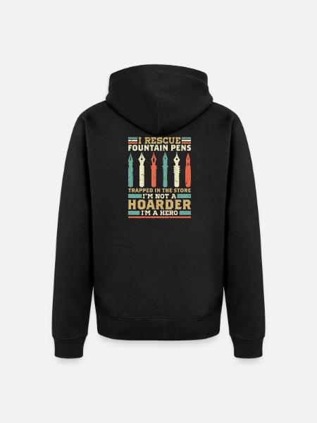 Collector Pens Ink Fountain Pen Collector Gesch - Unisex Premium Organic Zip Hoodie - black