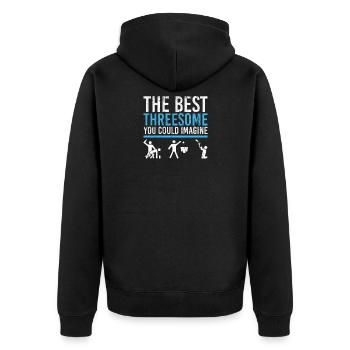 Jeux à boire Booze Lustig Festival Beer Threesome - Veste à capuche bio Premium Unisexe - noir - Dos - Nico (187cm)
