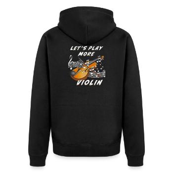 LET'S PLAY MORE VIOLIN - Unisex Premium Organic Zip Hoodie - black - Back - Nico (187cm)
