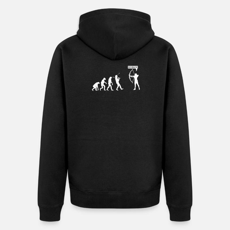 Bogenschießen Bogenschütze Bogen Spruch Geschenk - Unisex Premium Bio Zip Hoodie - Schwarz
