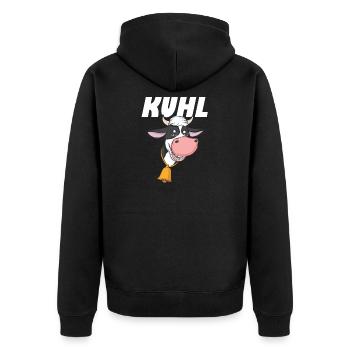 Landwirt Bauer Stall Kühe | Kuh - Unisex Premium Bio Zip Hoodie - Schwarz - Hinten - Nico (187cm)
