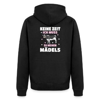 Landwirt Bauer Stall Kühe | Kuh - Unisex Premium Bio Zip Hoodie - Schwarz - Hinten - Nico (187cm)