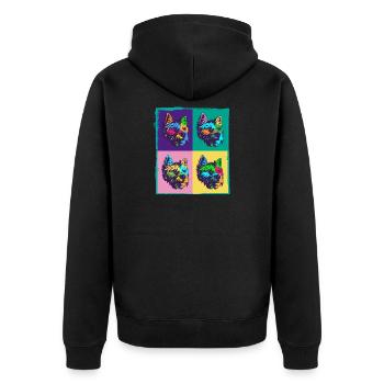 Amoureux des chiens I Pop Art West Highland White Terrier - Veste à capuche bio Premium Unisexe - noir - Dos - Nico (187cm)