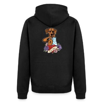 I Love Mom Tattoo I Rhodesian Ridgeback Mom - Unisex Premium Organic Zip Hoodie - black - Back - Nico (187cm)