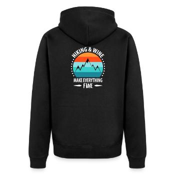 Mountains Mountains Hiking Mountaineers Climbing - Unisex Premium Organic Zip Hoodie - black - Back - Nico (187cm)