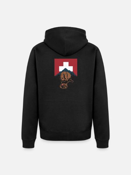 St. Bernard's Dog Dog Switzerland - Unisex Premium Organic Zip Hoodie - black