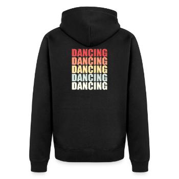 Dancing Tanzen dance queen Spruch Retro Geschenk - Unisex Premium Bio Zip Hoodie - Schwarz - Hinten - Nico (187cm)