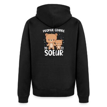 Fait la promotion de Big Sister 2022 Bear - Veste à capuche bio Premium Unisexe - noir - Dos - Nico (187cm)