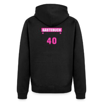 Gästeliste Party 40 Jahre 40 Geburtstag Gästebuch - Unisex Premium Bio Zip Hoodie - Schwarz - Hinten - Nico (187cm)