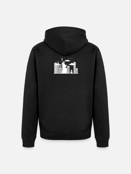 New York Snowman - Unisex Premium Organic Zip Hoodie - black
