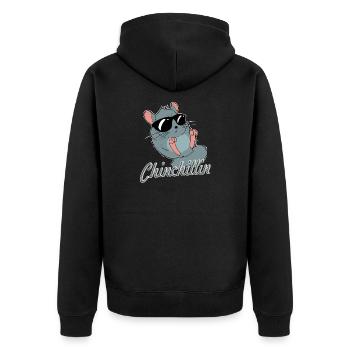 Chinchilla Lovers I Pet Owners I Chinchilla - Unisex Premium Bio Zip Hoodie - Schwarz - Hinten - Nico (187cm)