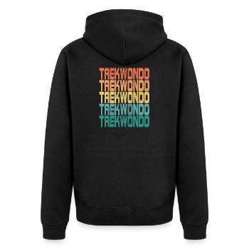 Tae kwon do Taekwondo Saying Retro Gift - Unisex Premium Organic Zip Hoodie - black - Back - Nico (187cm)