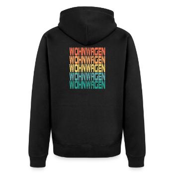Camping Wohnwagen Camper Spruch Retro Geschenk - Unisex Premium Bio Zip Hoodie - Schwarz - Hinten - Nico (187cm)