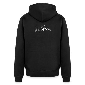 Segelflieger Segelfliegen - Unisex Premium Bio Zip Hoodie - Schwarz - Hinten - Nico (187cm)