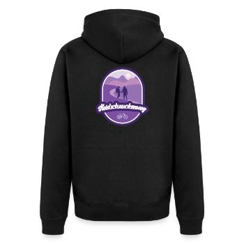 Heidschnuckenweg - Lower Saxony - Unisex Premium Organic Zip Hoodie - black - Back - Nico (187cm)
