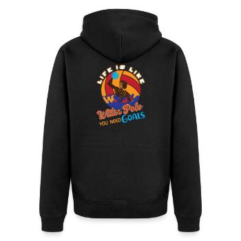 Waterpolo Wasserpolo Wasserball - Geschenk - Unisex Premium Bio Zip Hoodie - Schwarz - Hinten - Nico (187cm)