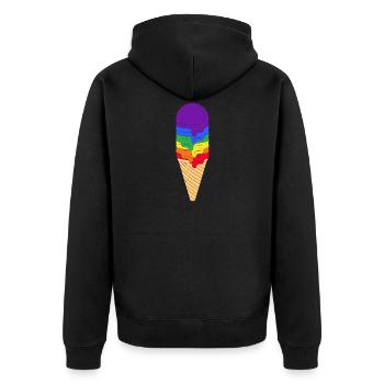 LGBTQ Ice Cream - Unisex Premium Organic Zip Hoodie - black - Back - Nico (187cm)
