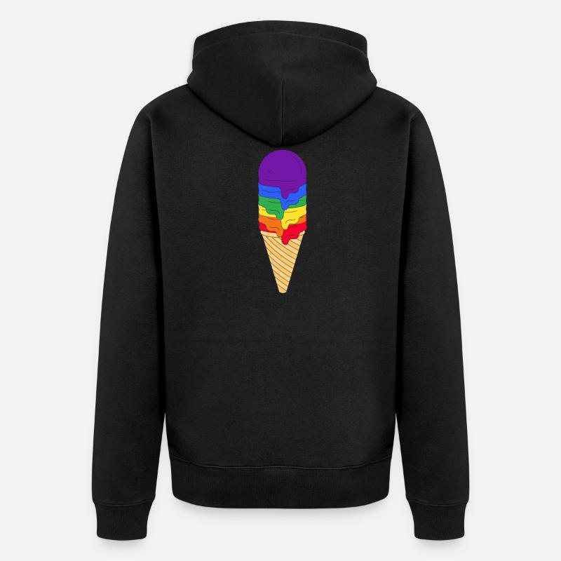 Crème glacée LGBTQ - Veste à capuche bio Premium Unisexe - noir