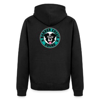 Border Collie Squad I Dog Lover I Border Collie - Unisex Premium Bio Zip Hoodie - Schwarz - Hinten - Nico (187cm)