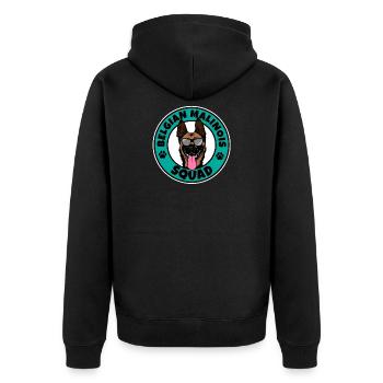 Belgian Malinois Squad I Dog Lover I Belgian - Unisex Premium Bio Zip Hoodie - Schwarz - Hinten - Nico (187cm)