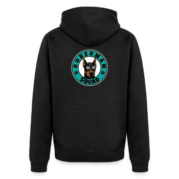 Doberman Squad I Dog Lover I Doberman - Unisex Premium Organic Zip Hoodie - black - Back - Nico (187cm)