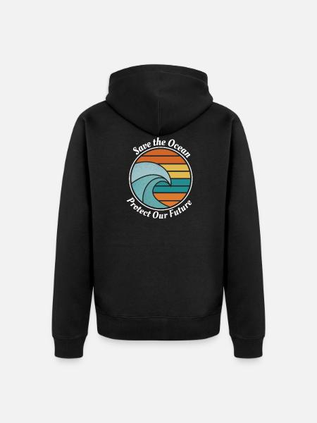 Save the Ocean - Unisex Premium Organic Zip Hoodie - black