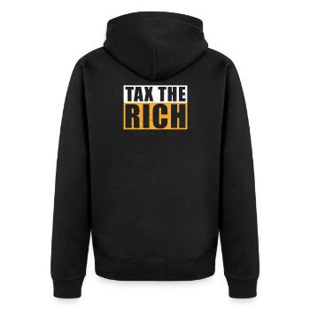 Taxer les riches - Veste à capuche bio Premium Unisexe - noir - Dos - Nico (187cm)