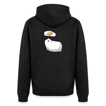 Meerschweinchen Mama Papa Lustiges - Unisex Premium Bio Zip Hoodie - Schwarz - Hinten - Nico (187cm)