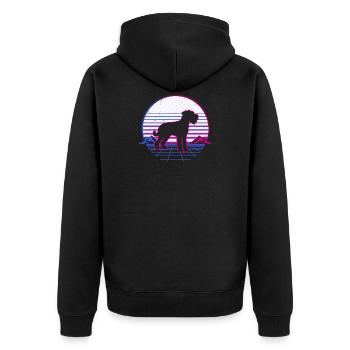 Schnauzer Chien Rétro Vintage Retrowave - Veste à capuche bio Premium Unisexe - noir - Dos - Nico (187cm)