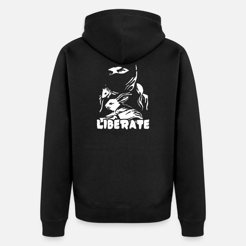 Befreien - Unisex Premium Bio Zip Hoodie - Schwarz