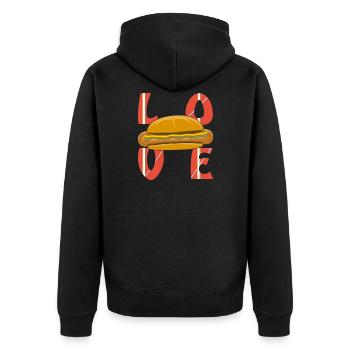AMOUR BRATWURST - Veste à capuche bio Premium Unisexe - noir - Dos - Nico (187cm)