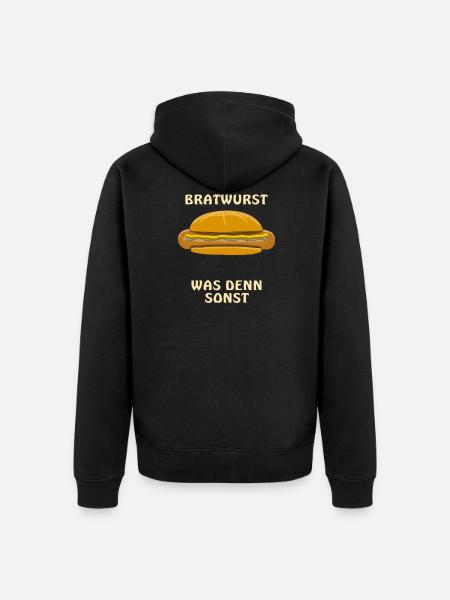 BRATWURST WAS DENN SONST - Unisex Premium Bio Zip Hoodie - Schwarz