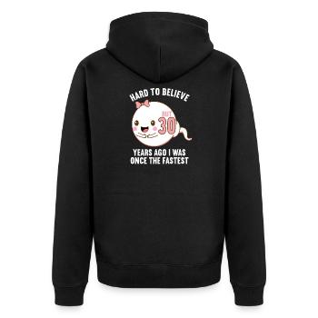 30 Jahre vor 30 Jahren schnellste 30. Geburtstag - Unisex Premium Bio Zip Hoodie - Schwarz - Hinten - Nico (187cm)