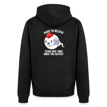 30 Jahre vor 30 Jahren schnellste 30. Geburtstag - Unisex Premium Bio Zip Hoodie - Schwarz - Hinten - Nico (187cm)