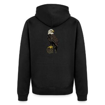 just a girl who loves eagles Vogel Adler - Unisex Premium Bio Zip Hoodie - Schwarz - Hinten - Nico (187cm)