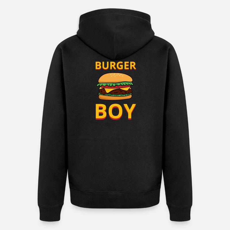 Burger Boy Hamburger Chef Restaurant - Veste à capuche bio Premium Unisexe - noir