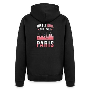 Paris - Veste à capuche bio Premium Unisexe - noir - Dos - Nico (187cm)