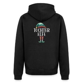 Weihnachten Partnerkostüm Tochter Elf Elfe Elfen - Unisex Premium Bio Zip Hoodie - Schwarz - Hinten - Nico (187cm)