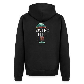 Weihnachten Partnerkostüm Zwerg Elf Elfe Elfen - Unisex Premium Bio Zip Hoodie - Schwarz - Hinten - Nico (187cm)