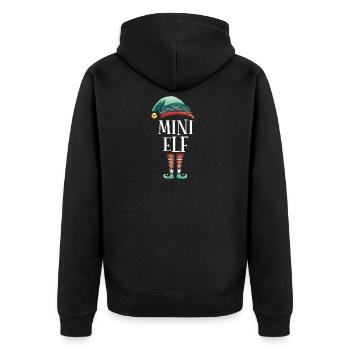 Weihnachten Partnerkostüm Kleiner Elf Elfe Elfen - Unisex Premium Bio Zip Hoodie - Schwarz - Hinten - Nico (187cm)