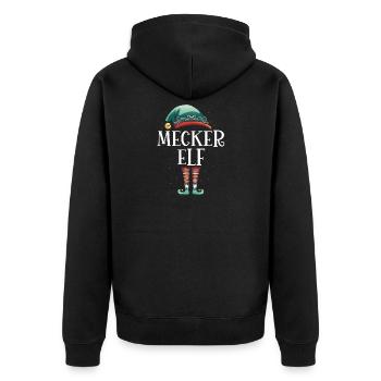 Weihnachten Partnerkostüm Mecker Elf Elfe Elfen - Unisex Premium Bio Zip Hoodie - Schwarz - Hinten - Nico (187cm)